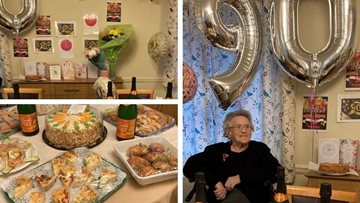 90th Birthday Celebrations at Orchard Mews care home